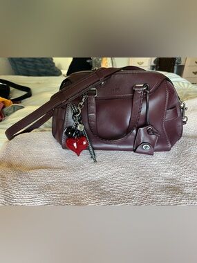 Coach Burgundy Leather Ace Satchel